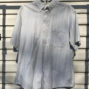 Blue Striped Short Sleeve Button Down x Van Heusen